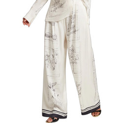 Ted Baker Ψηλόμεση Υφασμάτινη Γυναικεία Παντελόνα Loose Εφαρμογή με Λάστιχο Εκρού 284760