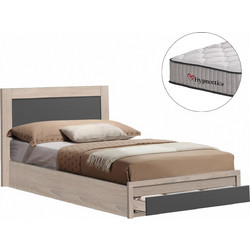 HomeMarkt Melany Κρεβάτι Μονό Ξύλινο με Αποθηκευτικό Χώρο & Στρώμα 90x190cm HM10756.04