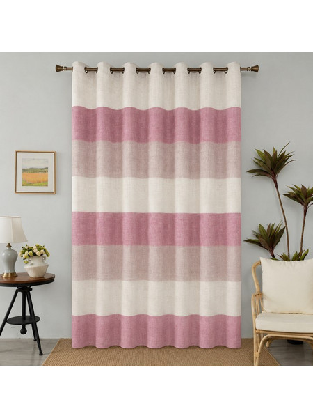 For Home Κουρτίνα με Τρουκς 270x280 612110 Λευκή Ροζ