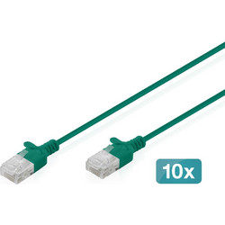 Digitus U/UTP Cat.6 Καλώδιο Δικτύου Ethernet 2m Green 10τμχ DK-1618-020S-G-10