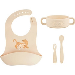BabyMoov Baby First Meal Βρεφικό Σετ Φαγητού Σιλικόνης Beige 4τμχ
