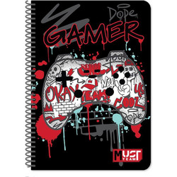 Must Gamer Σπιράλ Τετράδιο Ριγέ B5 60 Φύλλων 2 Θεμάτων Μαύρο 587367