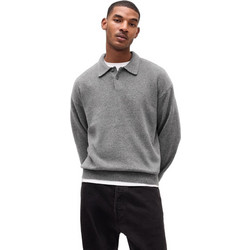 Gap Ανδρική Μπλούζα Polo Μακρυμάνικη Γκρι 839251000
