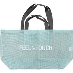 Feel & Touch SL Υφασμάτινη Τσάντα Θαλάσσης Ώμου Γαλάζια 32x51cm