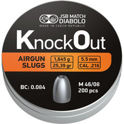 JSB KO Βολίδες Slugs Αεροβόλου 5.5mm Μολυβένιες 1.645g / 25.39gr 200τμχ 546128-200