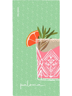 Feel & Touch Drinks Paloma Πετσέτα Θαλάσσης Microfiber Πράσινη 80x160cm