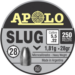 Apolo Βολίδες Slugs Αεροβόλου 5.5mm 1.81g / 28gr 250τμχ