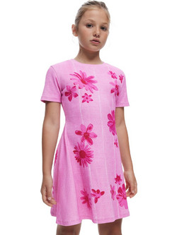 Desigual Παιδικό Φόρεμα Φούξια Ροζ 26SGVK13-3009