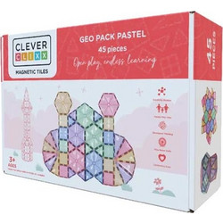 Cleverclixx Magnetic Tiles Geo Pack Pastel