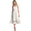 DKNY Midi Καλοκαιρινό Βραδινό Φόρεμα Λινό Λευκό P6DBTE07-CNT