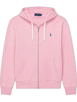 Polo Ralph Lauren Ανδρική Ζακέτα Φούτερ με Κουκούλα και Φερμουάρ Ροζ 710838697-022
