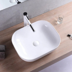 Inter Ceramic Επικαθήμενος Νιπτήρας Μπάνιου Πορσελάνης 45.5x32.5x13.5cm Λευκός ICB887W
