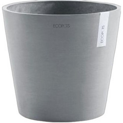 Ecopots Amsterdam 40 Γλάστρα Στρογγυλή Πλαστική Γκρι Μπλε 40x35cm 9324