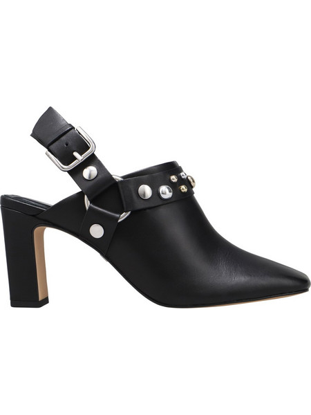 Carrano Γόβες Slingback Δερμάτινες με Χοντρό Χαμηλό Τακούνι Μαύρες 862008-CABL01