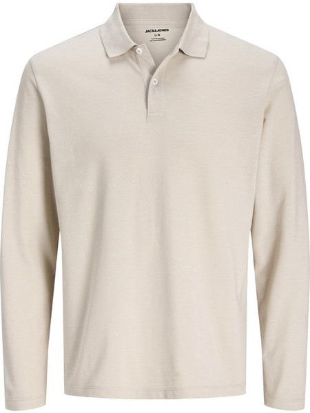 Jack & Jones Ανδρική Μπλούζα Polo Μακρυμάνικη Μπεζ 12306293