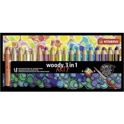 Stabilo Woody 3 in 1 Arty Ξυλομπογιές Σετ 18τμχ