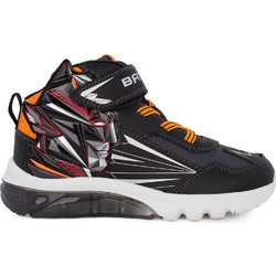 Geox Batman Παιδικά Sneakers Μποτάκια με Φωτάκια Μαύρα Πορτοκαλί J66LBE0BC14C9B7R