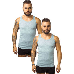 Onurel Αμάνικα Ανδρικά Φανελάκια Βαμβακερά Σετ 2Pack Γκρι W14639