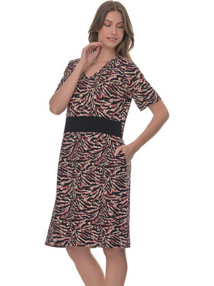 PNN Nightwear Zeina Mini Καλοκαιρινό Καθημερινό Φόρεμα Μεταξωτό Μπορντό 0263-4005-1