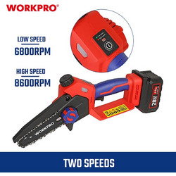WORKPRO WP391621 Κλαδευτικό Αλυσοπρίονο Μπαταρίας 20V με Λάμα 12.5cm 1x2Ah