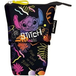 CoolPack Stitch Κασετίνα Βαρελάκι Μαύρη Πολύχρωμη F143886