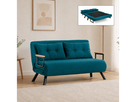 Megapap Sando Διθέσιος Καναπές Κρεβάτι Πετρόλ 133x78x78cm GP061-00027