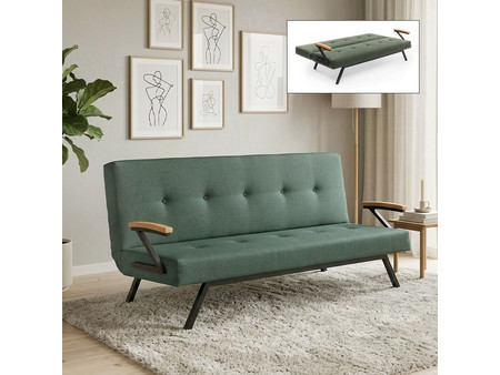 Megapap Zven Τριθέσιος Καναπές Κρεβάτι Πράσινος 180x64x78cm GP061-00222
