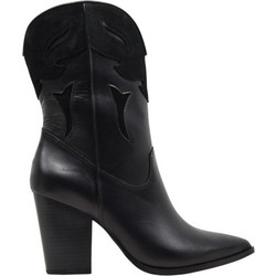 Fardoulis Γυναικεία Μποτάκια Cowgirl Μαύρα με Χοντρό Ψηλό Τακούνι 953-16