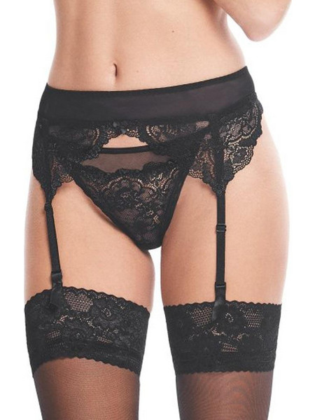 KOTEK Ζαρτιέρες με Δαντέλα See Through Μαύρες KO-G002