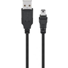 Goobay 50768 Καλώδιο USB-A Male 2.0 to USB-B Mini Male 3m Black