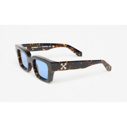 Off White OREGON145 6045 Ανδρικά Γυαλιά Ηλίου Τετράγωνα Κοκάλινα Ταρταρούγα με Μπλε Φακό