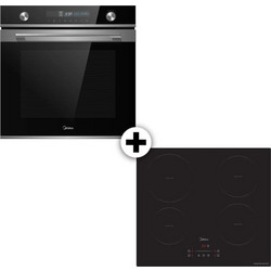Midea Φούρνος Ηλεκτρικός Άνω Πάγκου 72lt 59.5cm 7NM30E0 με Επαγωγικές Εστίες MIH740F238K0