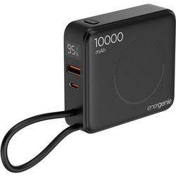 Energenie PB10-WPC15-LCD-01 Wireless Power Bank 10000mAh 20W με Θύρα USB-A & Θύρα USB-C Power Delivery Black