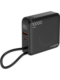 Energenie PB10-WPC15-LCD-01 Wireless Power Bank 10000mAh 20W με Θύρα USB-A & Θύρα USB-C Power Delivery Black