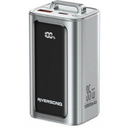 Riversong Vision 35 Power Bank 10000mAh 35W με Ενσωματωμένο Καλώδιο USB-C Silver