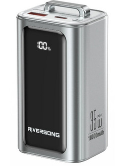 Riversong Vision 35 Power Bank 10000mAh 35W με Ενσωματωμένο Καλώδιο USB-C Silver