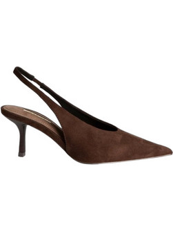 Corina Γόβες Suede Slingback με Τακούνι Στιλέτο Σοκολατί M6716