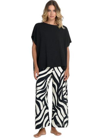 Zen Intimates Σετ Γυναικείες Πιτζάμες Καλοκαιρινές Μαύρες Λευκές 85854