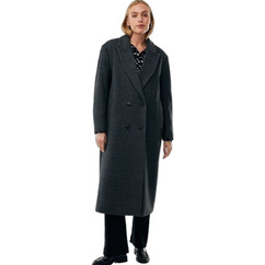 Mexx Γυναικείο Παλτό Μάλλινο Μακρύ Ανθρακί MF006801663W-180000