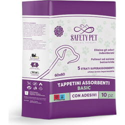 Safety Pet Basic Επιδαπέδιες Πάνες Σκύλου με Αυτοκόλλητα 60x60cm 10τμχ