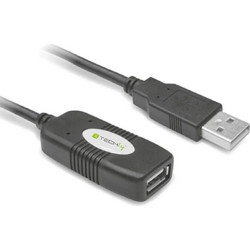 Techly IUSB-REP10TY Καλώδιο USB-A Male 2.0 to USB-A Female 10m Black