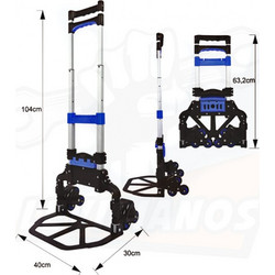 FW90SN6 Καρότσι Μεταφοράς Πτυσσόμενο έως 65kg Αλουμινίου για Σκάλες