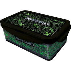 Stor Minecraft Iconicmono Πλαστικό Παιδικό Δοχείο Φαγητού Πράσινο 1.19lt