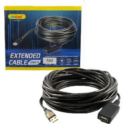 Andowl Q-T05A Καλώδιο USB-A Male 2.0 to USB-A Female 5m Black