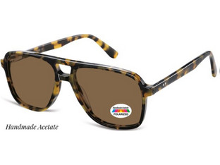 Sunoptic AC366B-SB Ανδρικά Γυαλιά Ηλίου Aviator Κοκάλινα Ταρταρούγα με Καφέ Φακό