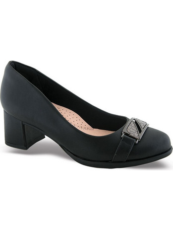Zak Shoes Γόβες με Χοντρό Χαμηλό Τακούνι Μαύρες SD06020