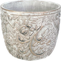 MarHome Κασπώ Πήλινο Εκρού Χρυσό 17x14.5cm 06-26696
