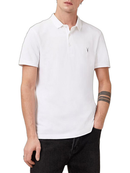 AllSaints Reform Ανδρική Μπλούζα Polo Κοντομάνικη Λευκή M075PB-OPTIC WHITE