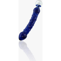 Flower Double Passion Labs Γυάλινο Dildo 20cm Μπλε
