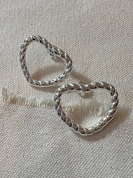 Blingbox Twisted Heart Γυναικεία Σκουλαρίκια Καρφωτά από Ατσάλι Ασημί